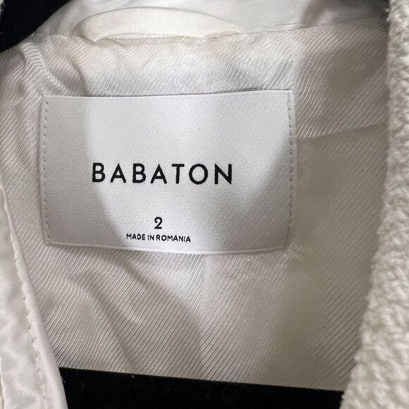 Aritzia Babaton Joan Chore Shirt Jacket Women 2 White Tweed Oversized Shacket - Picture 4 of 8